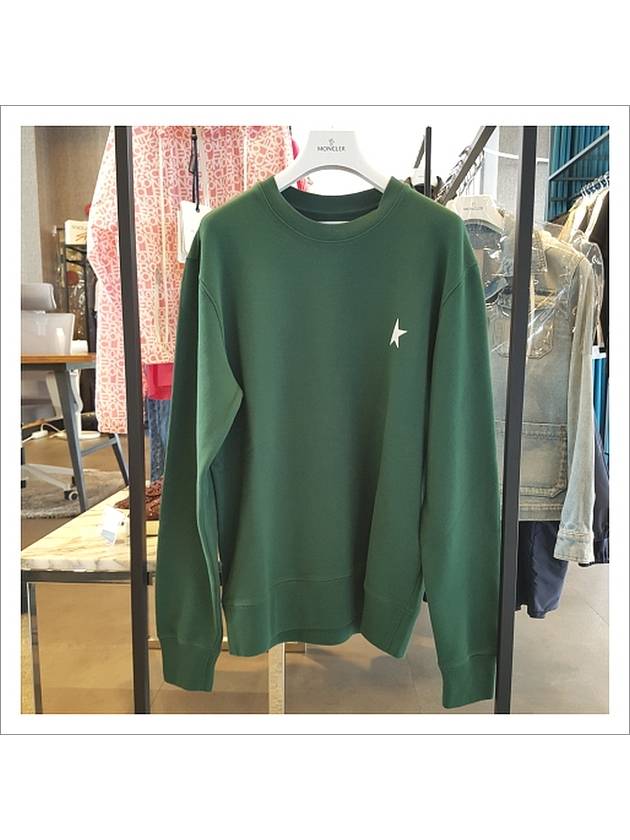 Star Print Crew Neck Sweatshirt Green - GOLDEN GOOSE - BALAAN 2