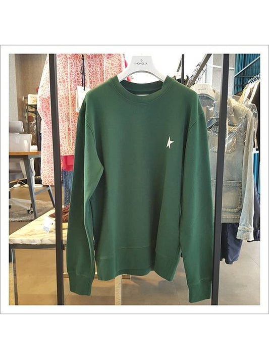 Star Print Crew Neck Sweatshirt Green - GOLDEN GOOSE - BALAAN 2