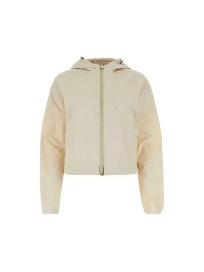 Equestrian Motif Crop Hoodie Zip-up Beige - BURBERRY - BALAAN 2