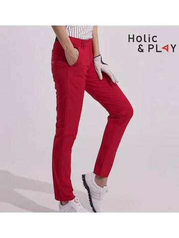 Banding Slim Golf Pants HA2WPT004RD - HOLIC&PLAY - BALAAN 1