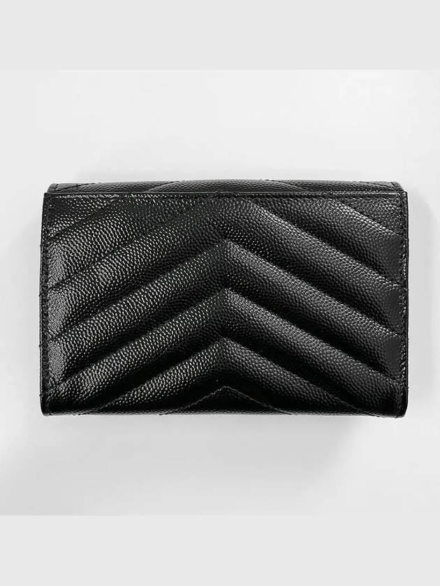 Monogram Envelope Small Half Wallet Black Gold - SAINT LAURENT - BALAAN 4