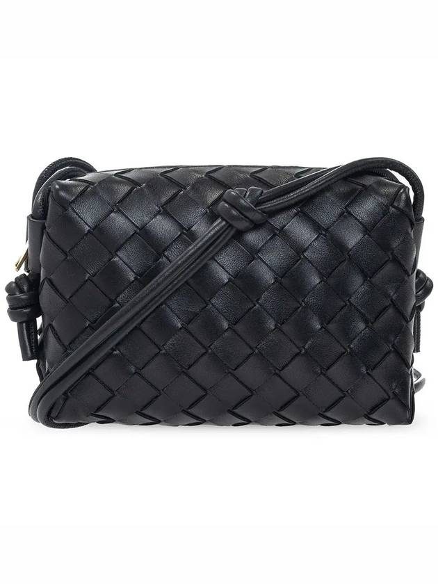 Intrecciato Loop Small Leather Cross Bag Black - BOTTEGA VENETA - BALAAN 3