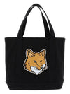 Fox Head Print Tote Bag Black - MAISON KITSUNE - BALAAN 3