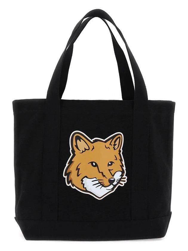 Fox Head Print Tote Bag Black - MAISON KITSUNE - BALAAN 3