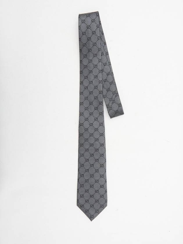 GG Silk Jacquard Neck Tie Grey - GUCCI - BALAAN 1