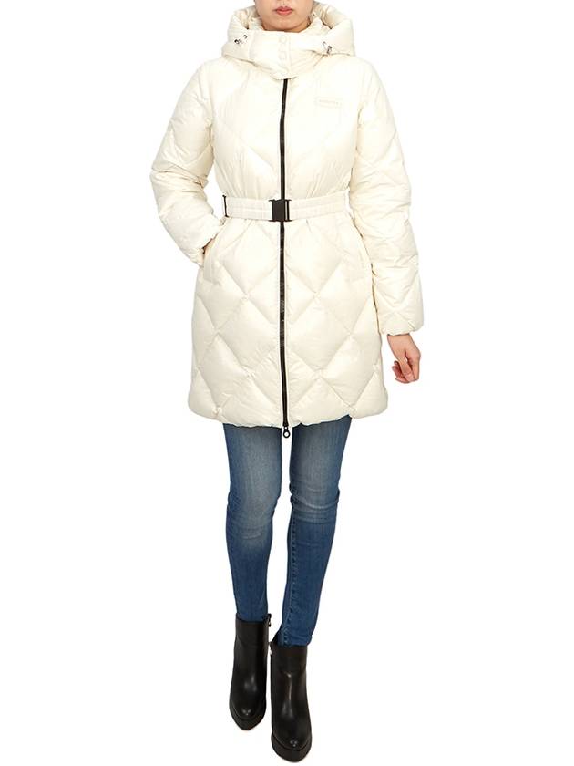 Women s Goose Down Long Padded Conza Hood Detachable Diamond Quilted Jacket VDDJ95636 BGL - DUVETICA - BALAAN 8