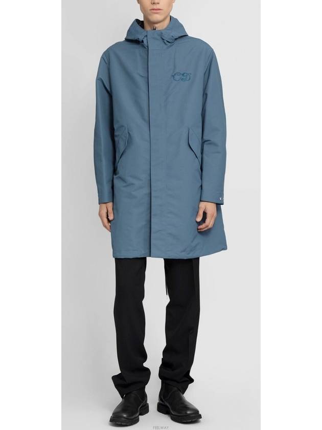 Homme Logo Fishtail Parka Blue - DIOR - BALAAN 3