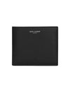 Smooth Leather Classic Logo Half Wallet Black - SAINT LAURENT - BALAAN 2