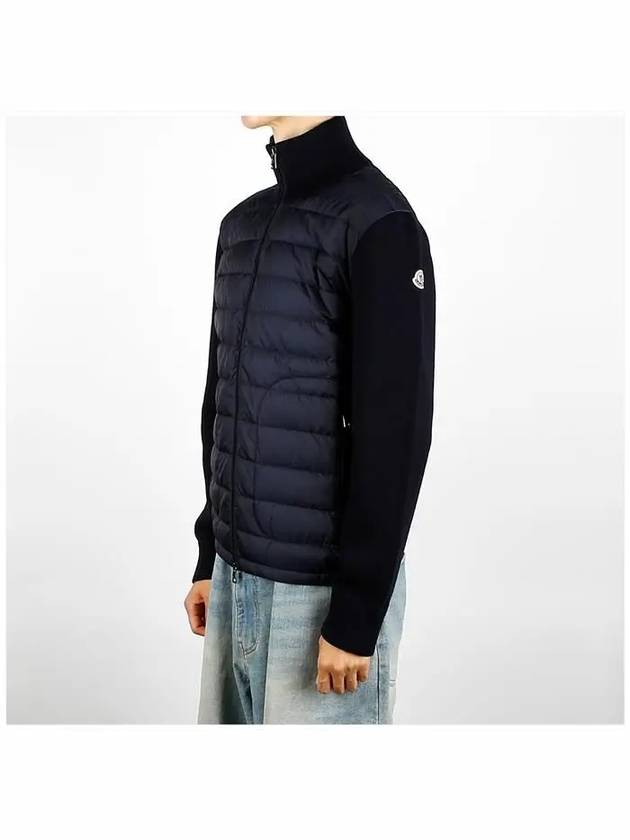 Padded Wool Cardigan Navy - MONCLER - BALAAN 3