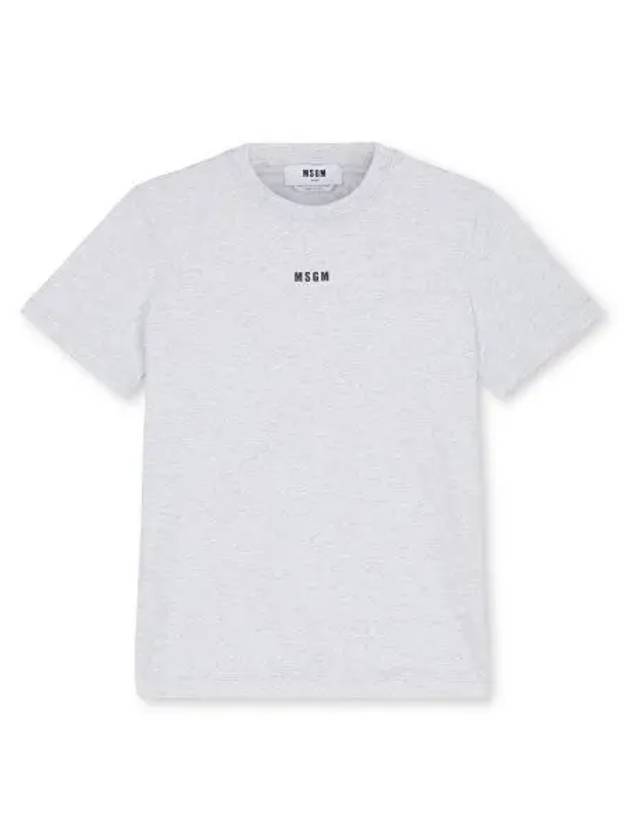 Micro Logo Print Cotton Short Sleeve T-Shirt Grey - MSGM - BALAAN 2