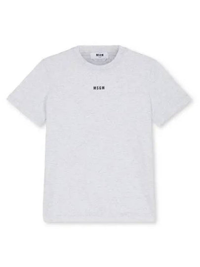 Micro Logo Print Cotton Short Sleeve T-Shirt Grey - MSGM - BALAAN 2