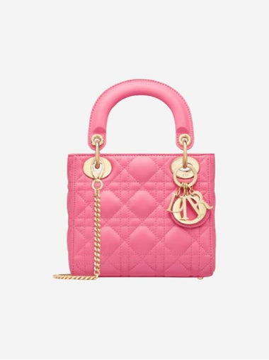 Lady Cannage Small Lambskin Tote Bag Pink - DIOR - BALAAN 1