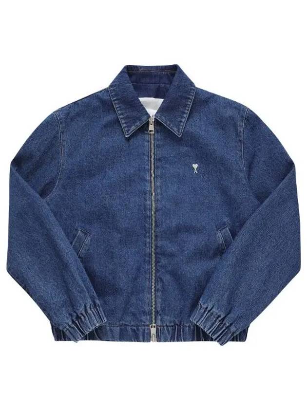 De Coeur Zipped Denim Jacket Blue - AMI - BALAAN 6