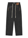 Slant zipper denim pants washed black - SSINANDLEE - BALAAN 2