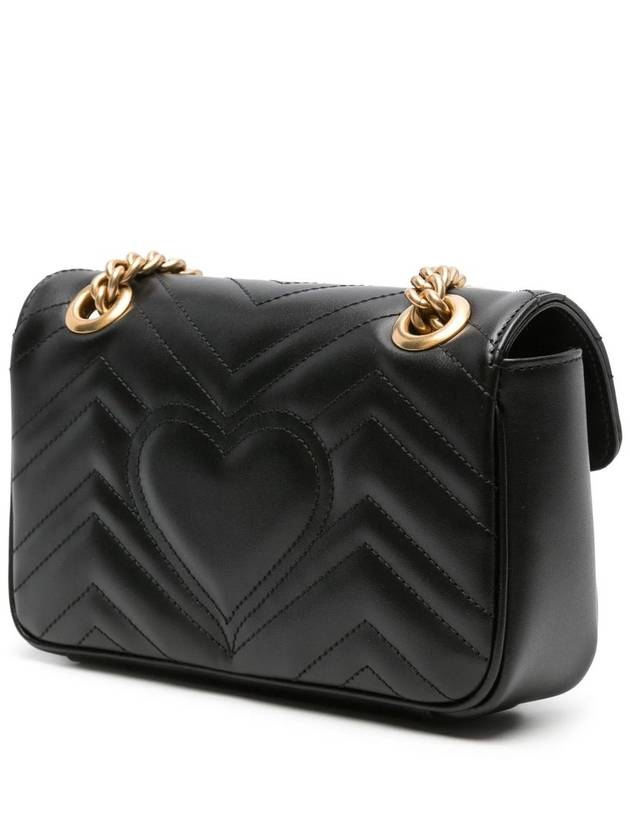 GG Marmont Matelasse Small Shoulder Bag Black - GUCCI - BALAAN 3