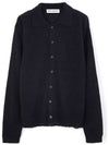 Men's Evening Polo Alpaca Cardigan Black - OUR LEGACY - BALAAN 2