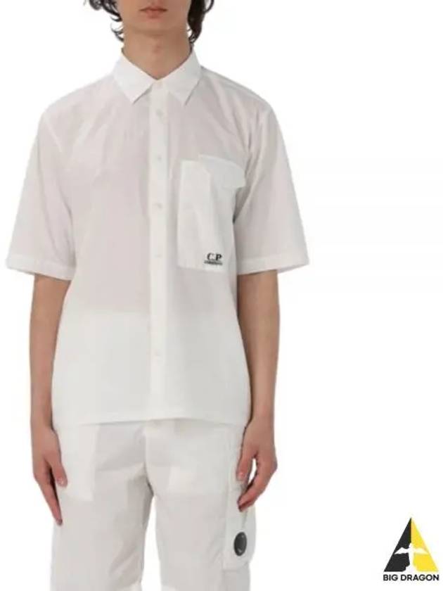 Cotton Popeline Short Sleeve Shirt White - CP COMPANY - BALAAN 2