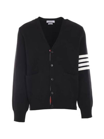 Milano Stitch 4-Bar Cardigan Black - THOM BROWNE - BALAAN 1