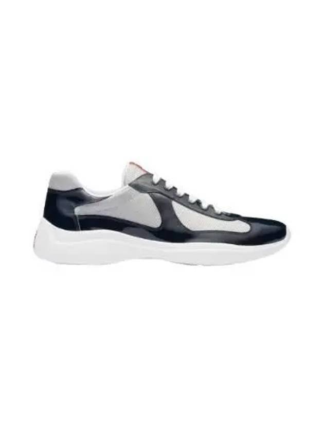 America's Cup Leather Low Top Sneakers Silver Navy - PRADA - BALAAN 2