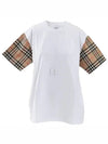 Vintage Check Sleeve Short Sleeve T-Shirt White - BURBERRY - BALAAN 2