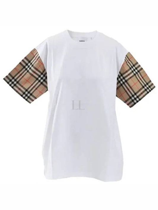 Vintage Check Sleeve Short Sleeve T-Shirt White - BURBERRY - BALAAN 2