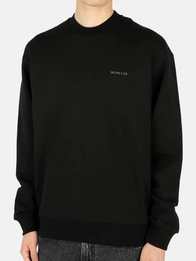 logo print crewneck sweatshirt black - MONCLER - BALAAN.