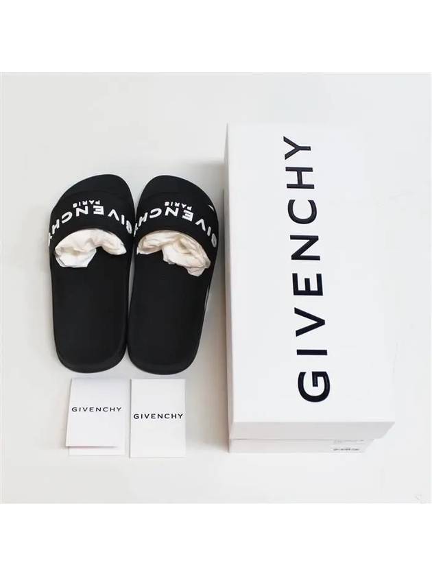 Logo Rubber Slide Slippers Black - GIVENCHY - BALAAN 8