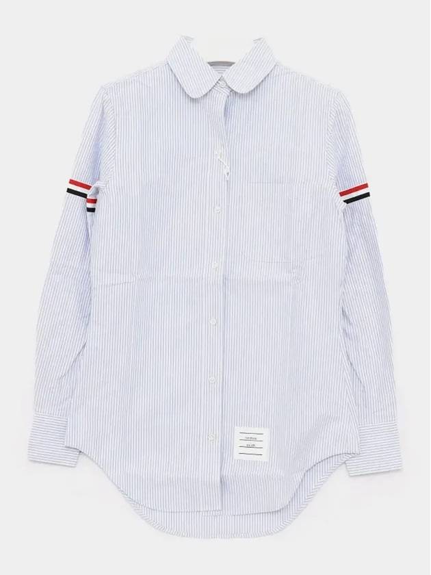 Women's Armband University Striped Oxford Shirt Blue - THOM BROWNE - BALAAN 4