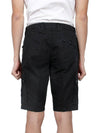 Logo Cotton Slim Cargo Shorts Black - STONE ISLAND - BALAAN 6