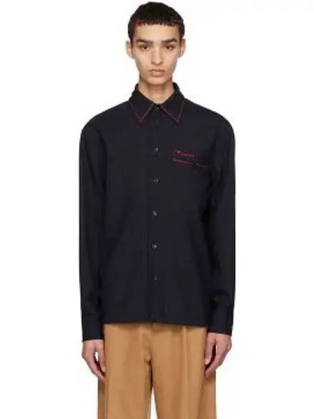 Color Block Virgin Wool Short Sleeve Shirt Black - MARNI - BALAAN 2