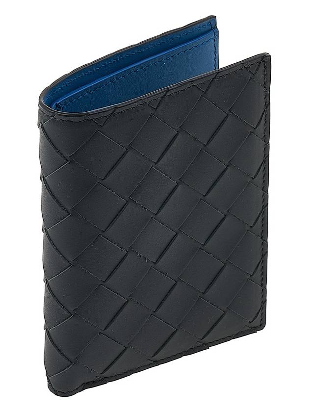 Intrecciato Flap Half Wallet Blue Charcoal - BOTTEGA VENETA - BALAAN 3