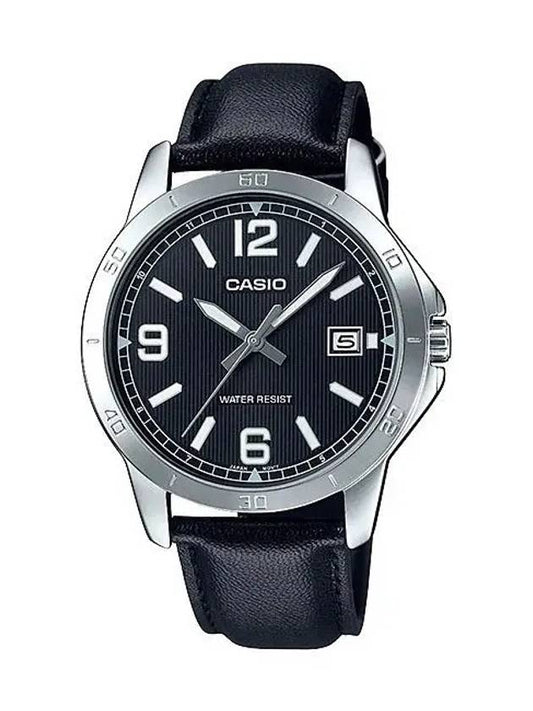 Men's Leather Wrist Watch MTPV004L1B - CASIO - BALAAN 1