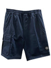 Logo Patch Pocket Banding Bermuda Shorts Navy Blue - STONE ISLAND - BALAAN 2