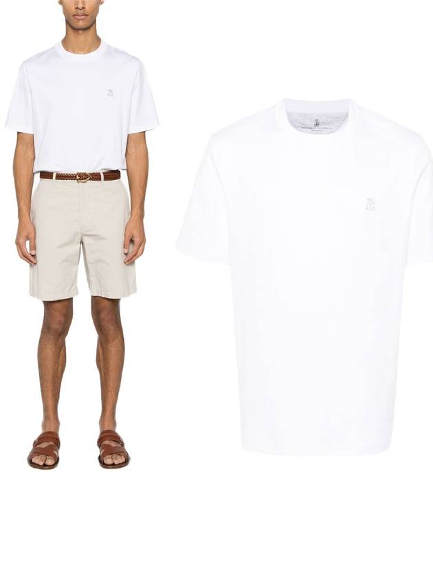 Logo Cotton Short-Sleeved T-Shirt White - BRUNELLO CUCINELLI - BALAAN 2