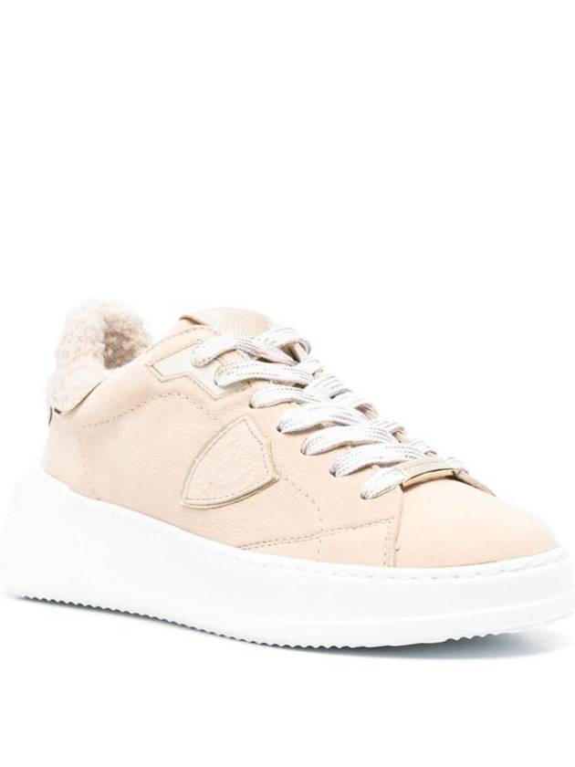 Philippe Model Tres Temple Leather Sneakers With Fur - PHILIPPE MODEL - BALAAN 2