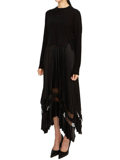 Nadia Women's Sleeveless Long Pleated Dress WD033Z BLACK Knit Set - ALLSAINTS - BALAAN 2