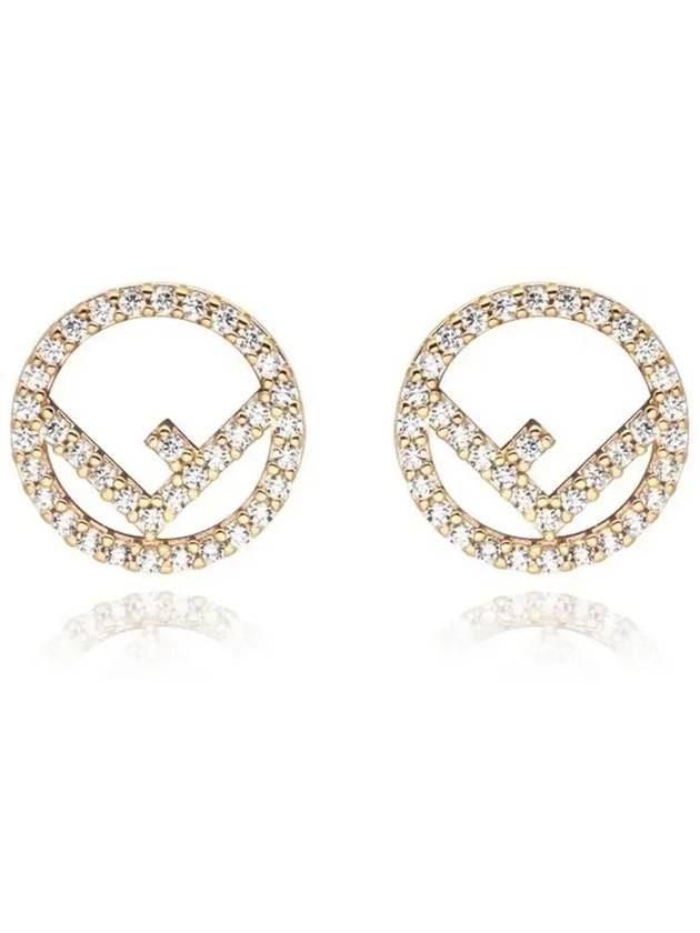 F Is Fendi Crystals Earrings Gold - FENDI - BALAAN 4