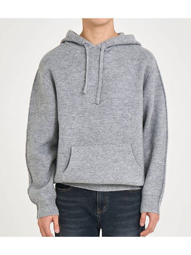 Overfit hooded knit GRAY - BLACKBROWN - BALAAN 1