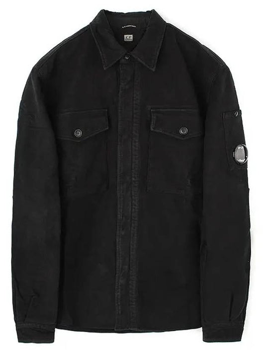 Lens Two Pocket Shirt Zip Up Jacket Black - CP COMPANY - BALAAN 1