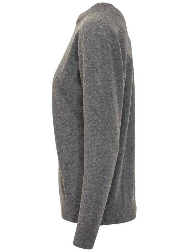 Round Neck Knit Top Grey - BRUNELLO CUCINELLI - BALAAN 3