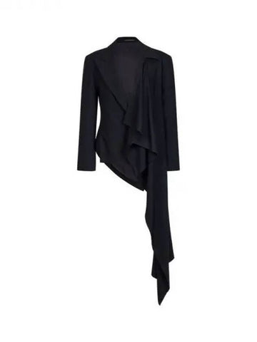 FEMME Uncut Panel Wool Blend Jacket Black 270382 - YOHJI YAMAMOTO - BALAAN 1