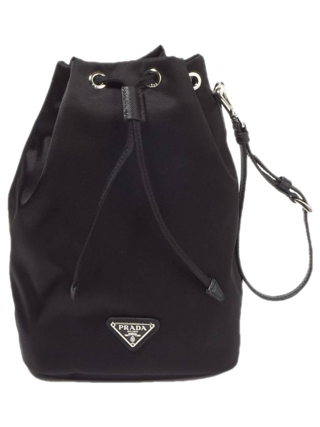 Triangle Logo Re-Nylon Bucket Bag Black - PRADA - BALAAN 2