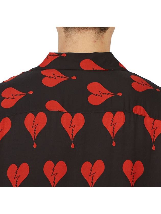 Men's Break Heart Motif Print Short Sleeve Shirt Black - ALLSAINTS - BALAAN 9