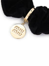 Medal Logo Velvet Scrunchie Black - MIU MIU - BALAAN 5