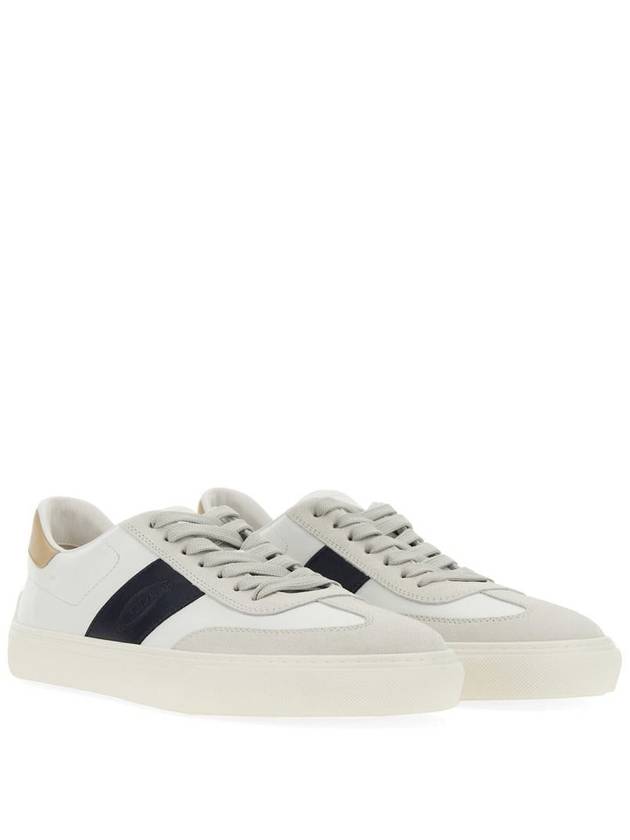 Leather Suede Low Top Sneakers White Black - TOD'S - BALAAN 9