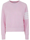 Women's Diagonal Wappen Crew Neck Sweatshirt Pink - THOM BROWNE - BALAAN 2