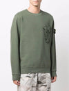 Men's Wappen Patch Pocket Sweatshirt Green - STONE ISLAND - BALAAN 4