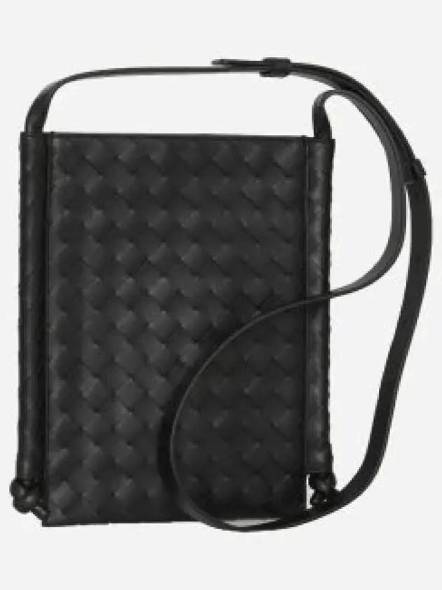 Intrecciato Flat Loop Small Cross Bag Black - BOTTEGA VENETA - BALAAN 2