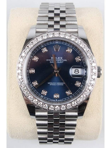 Rolex Datejust Steel Blue Plate 10P Diamond Bezel 20 Years - ROLEX - BALAAN 1