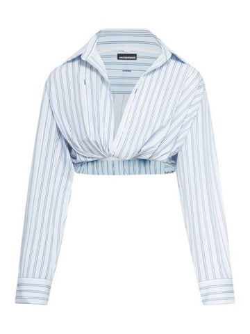 Shirt 233SH04211403FE PRINT BLUE STRIPE BLUE - JACQUEMUS - BALAAN 1